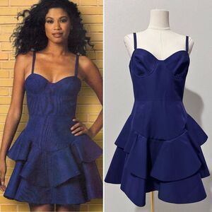 Rebecca Taylor Cobalt Blue Drop Waist Bustier Dress 8 Coquette.Cocktail HoCo.